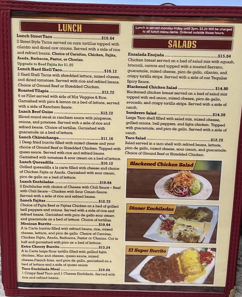 El Tequilas Mexican Restaurant Menu image 1